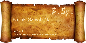 Patak Szovát névjegykártya